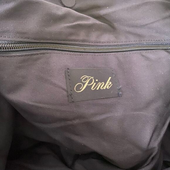 PINK Victoria's Secret Tote Bag Blue Bandana Print Large Travel Beach Carry All - Picture 8 of 14